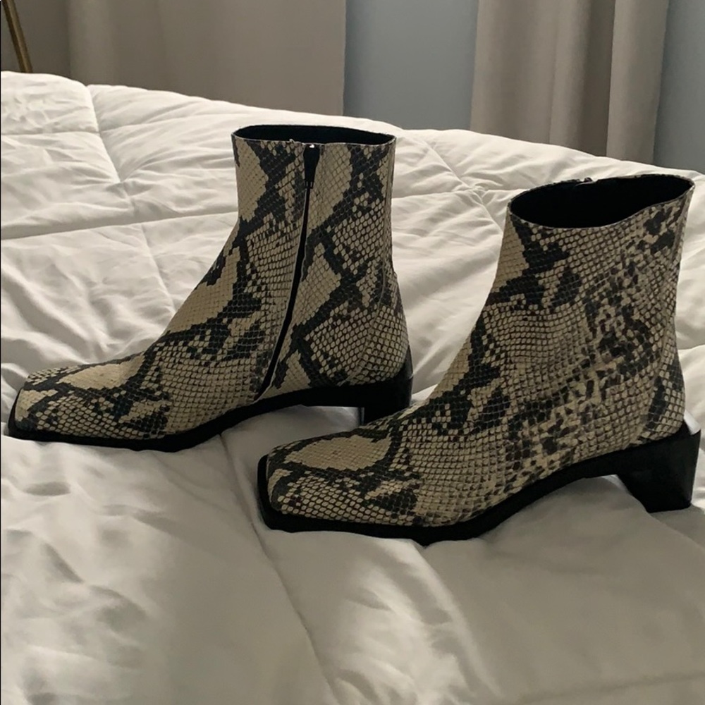 snake skin booties